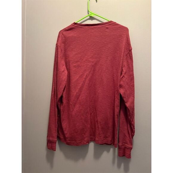 Cremieux Men's Henley Long Sleeve Shirt Maroon Size L Standard, Henley - Picture 4 of 6